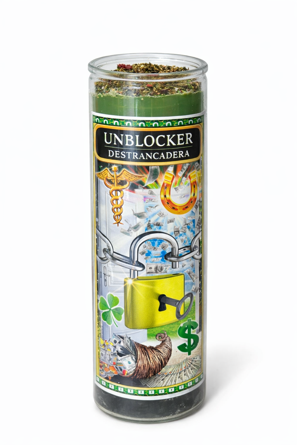 Financial Unblocker 7-Day Candle Ritual Set with Prosperity Oil & Herbs for Prosperity Energy & Financial Breakthrough