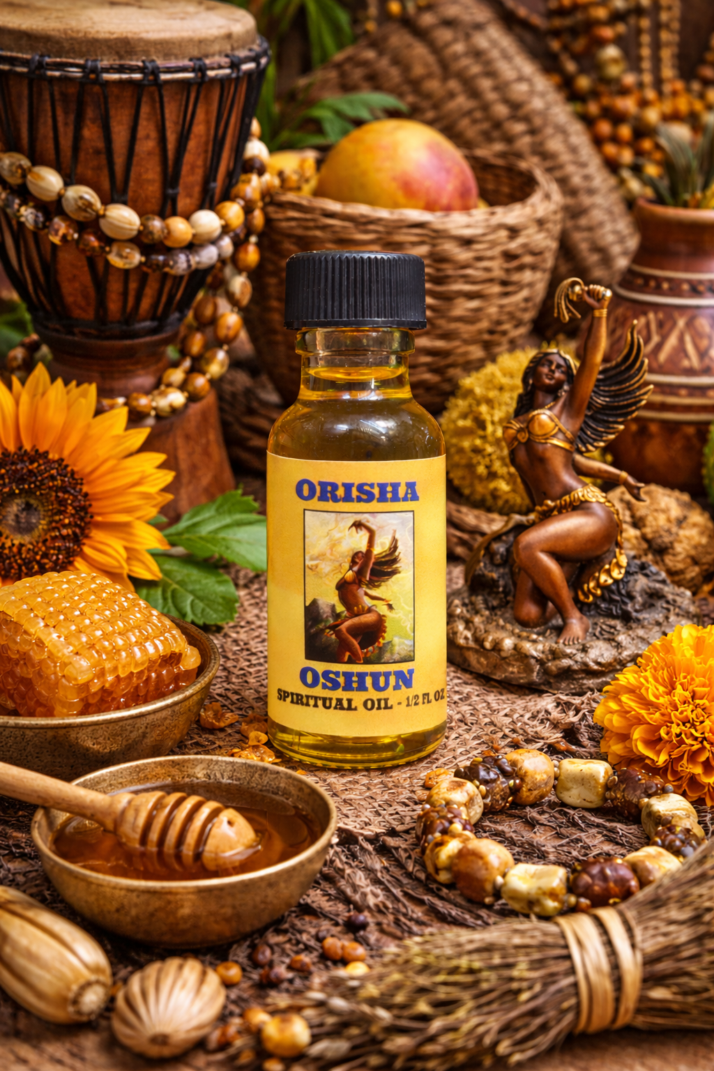 Oshun Orisha Ritual Oil – Love, Abundance & Sweetness (½ fl oz)