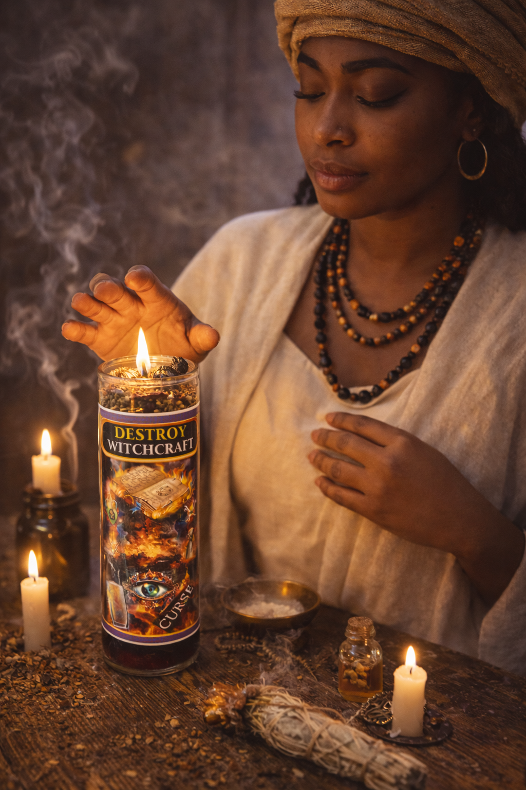 Destroy Witchcraft 7-Day Candle Ritual Set