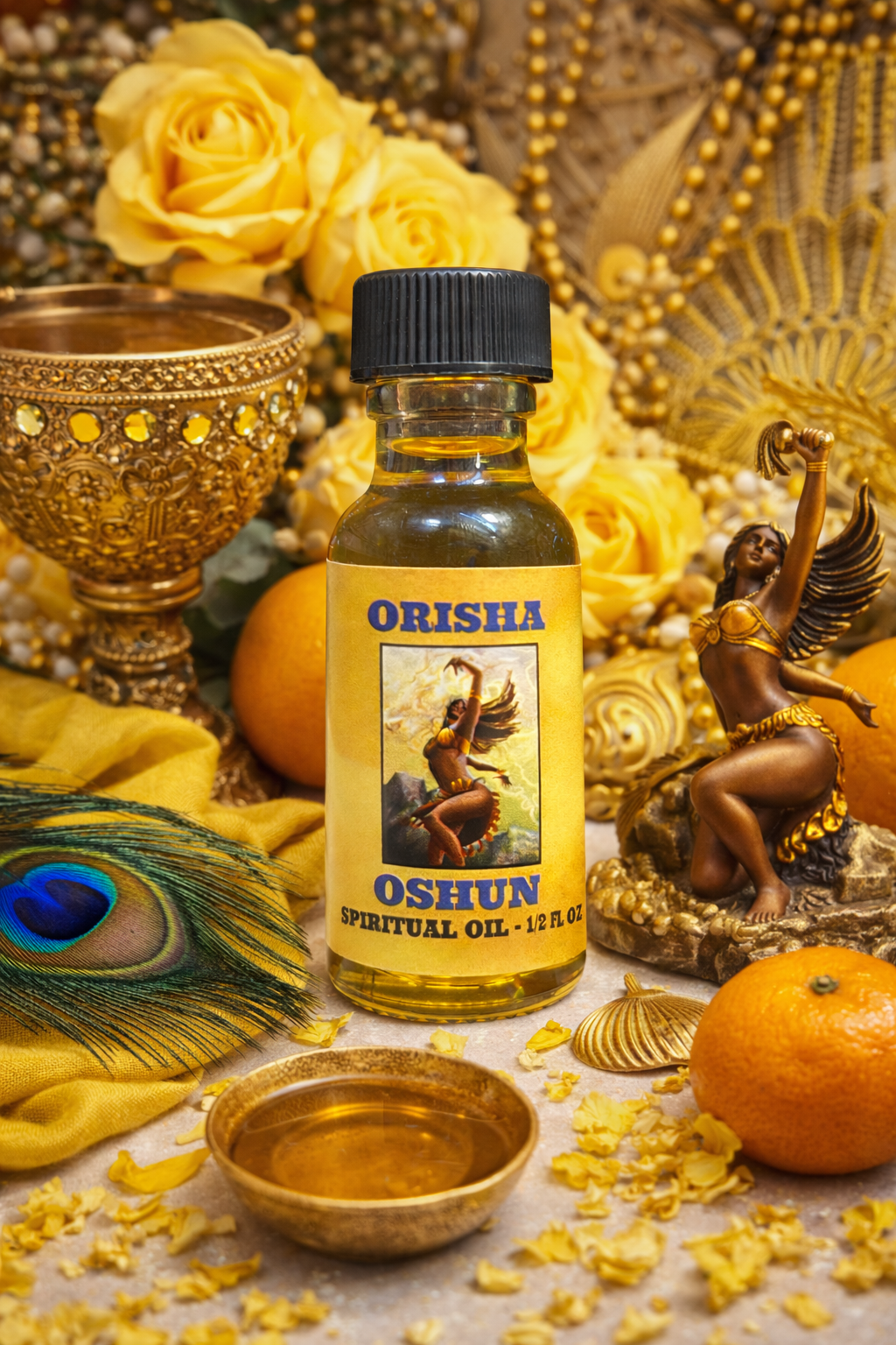 Oshun Orisha Ritual Oil – Love, Abundance & Sweetness (½ fl oz)