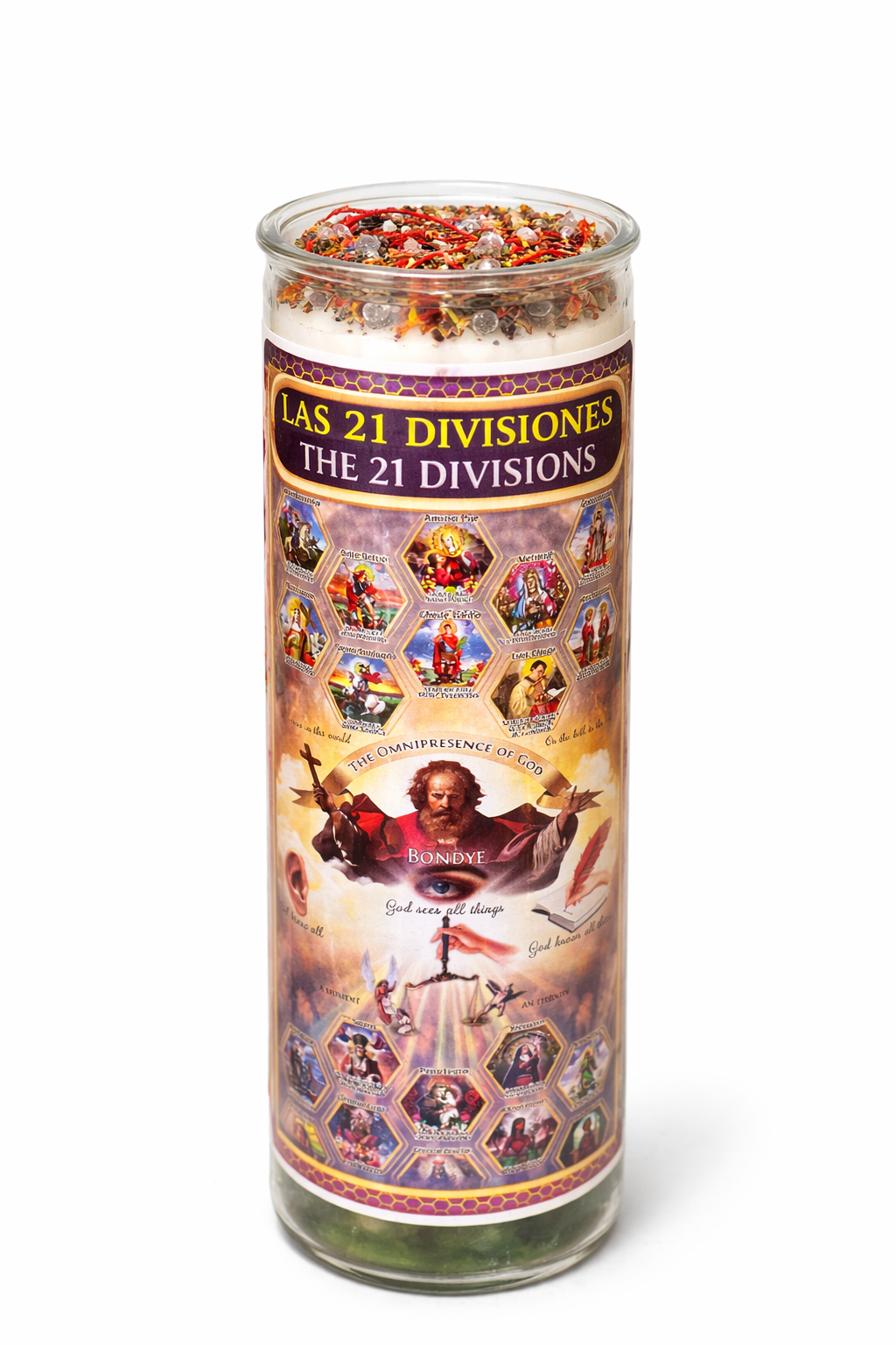Las 21 Divisiones 7-Day Ritual Candle Set with Protection Bracelet & Sacred Herbs for Spiritual Protection and Cleansing
