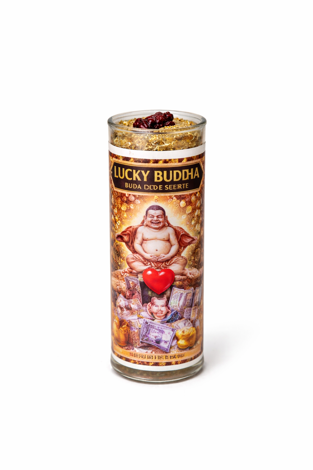 Lucky Buddha 7-Day Candle Ritual Set for Prosperity with Herbs Buddha Statue for Luck Financial Growth and Business Success