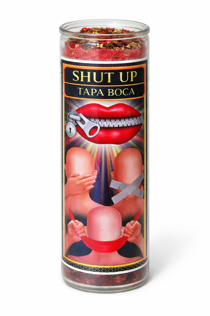 Stop Gossip 7-Day Candle Ritual Set with Dragon’s Blood Incense Resin and Herbs for Calming Chaos and Protection