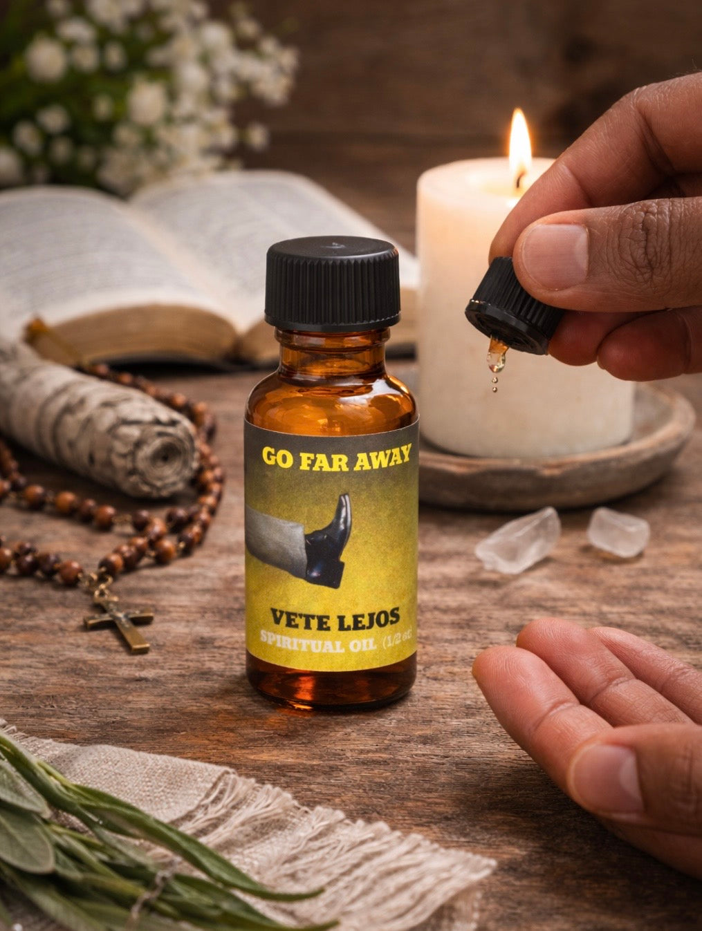 Go Far Away Spiritual Oil – Boundary & Distance Intention Oil (½ oz)