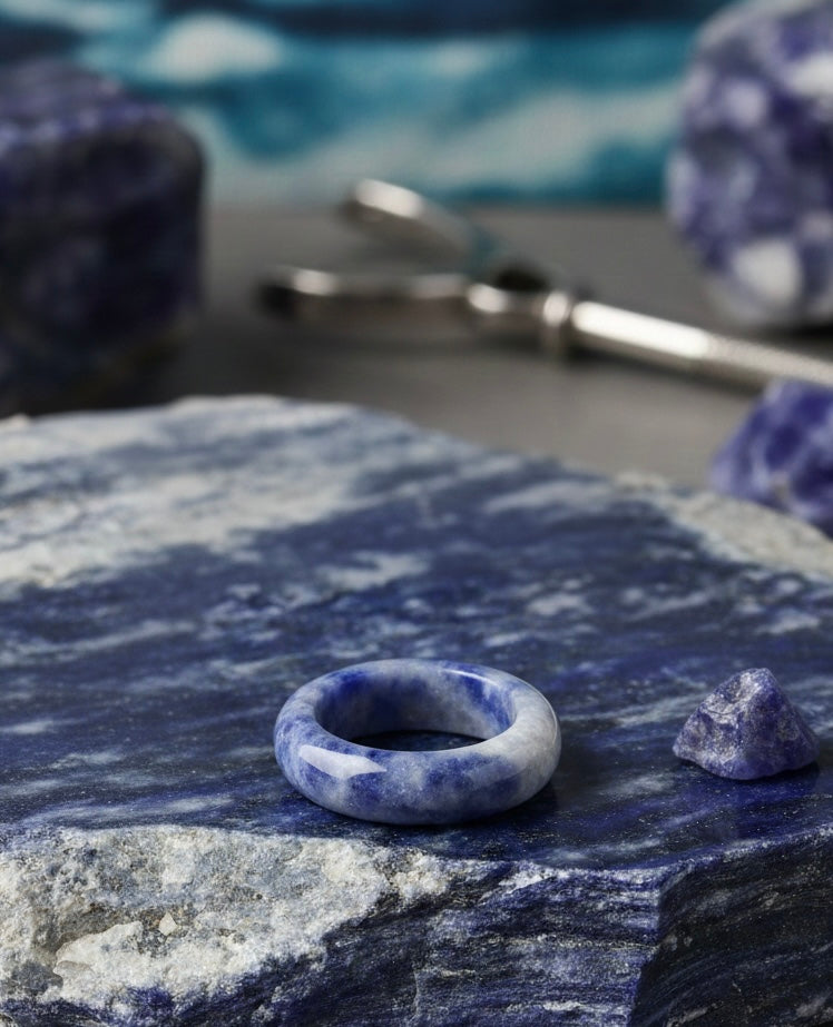 Sodalite Healing Stone Band for Clarity - Unisex
