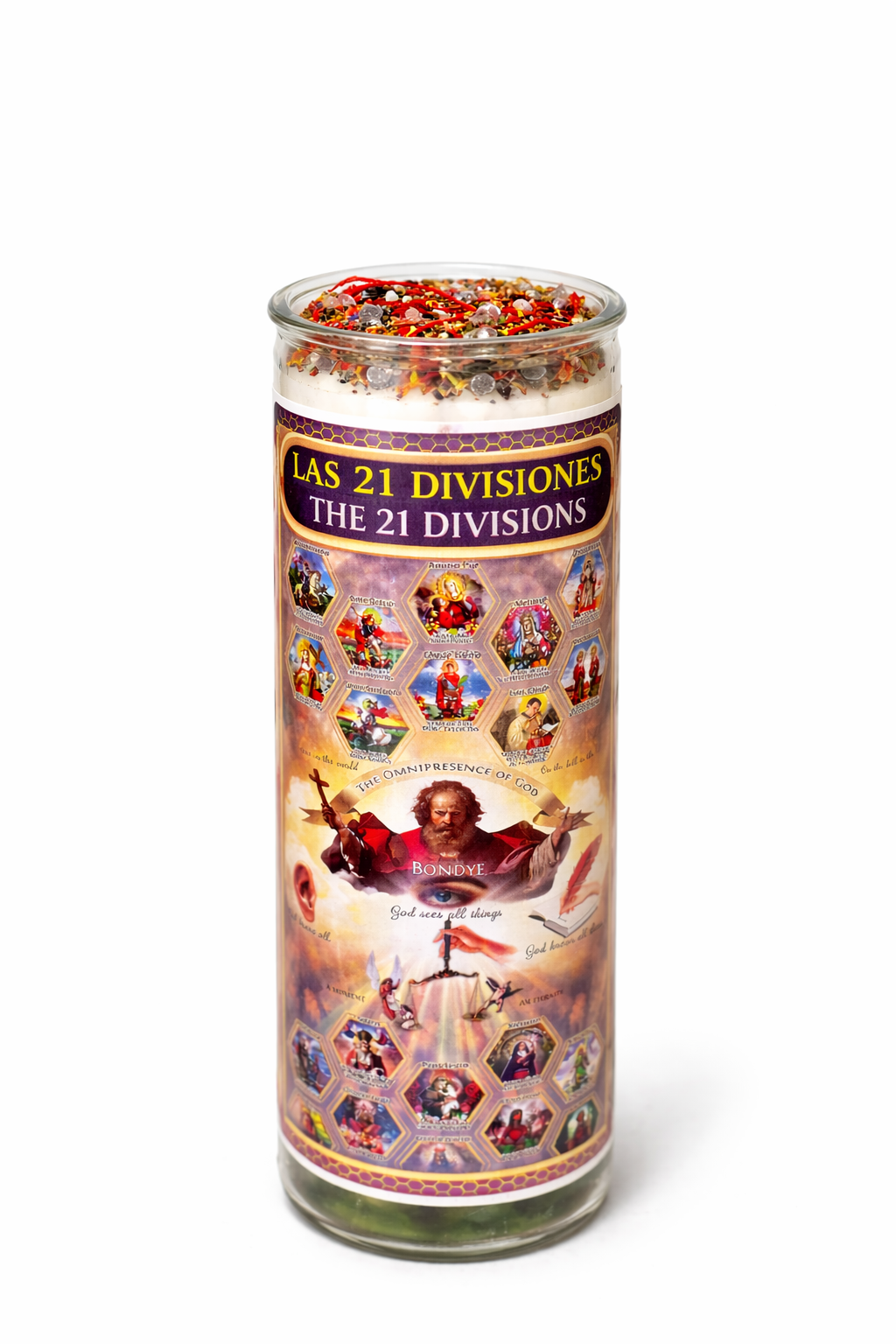 Las 21 Divisiones 7-Day Ritual Candle Set with Protection Bracelet & Sacred Herbs for Spiritual Protection and Cleansing