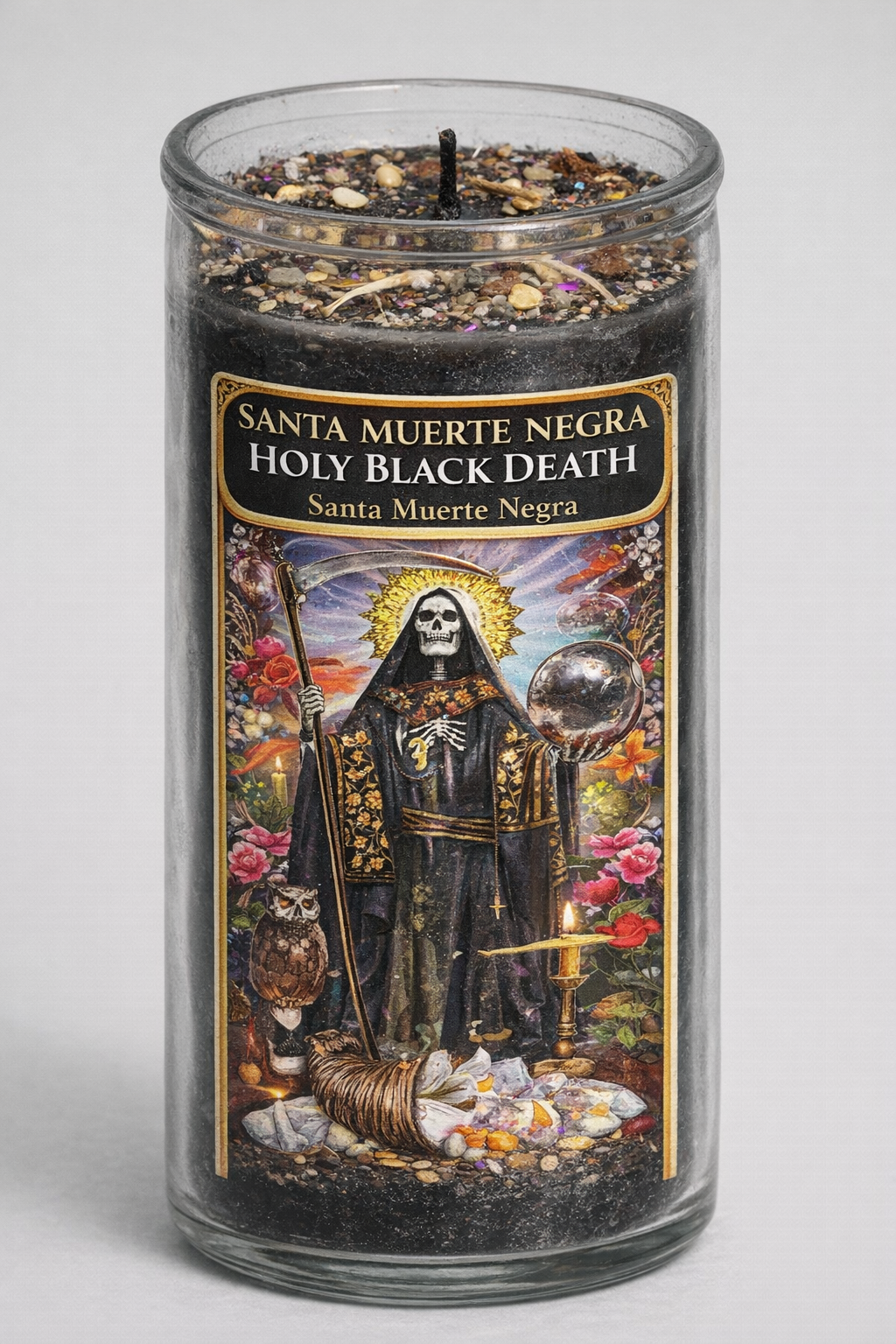 Santa Muerte Negra 3-Day Ritual Candle for Protection & Spiritual Boundaries