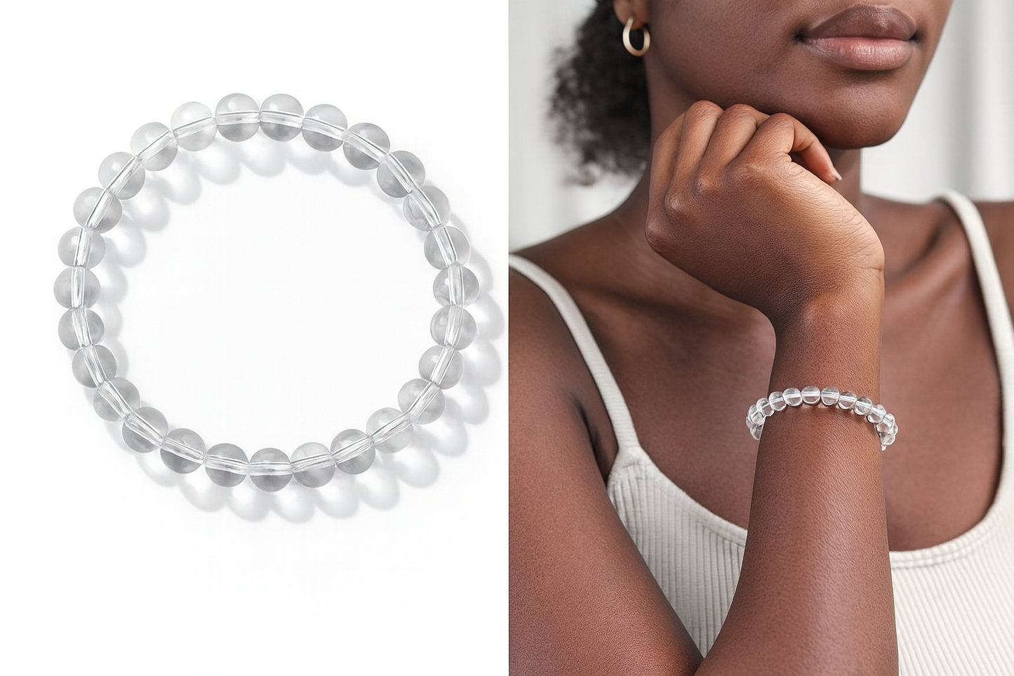 Clear Quartz Healing Bracelet — Energy Amplifier, Protection & Spiritual Growth
