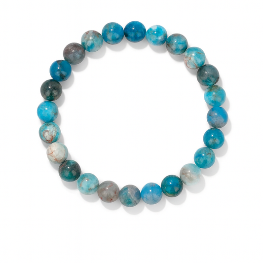Apatite Calming & Inner Peace Healing Bracelet 8mm Crystal Beads for Stress Relief Emotional Balance Self Confidence Communication Health
