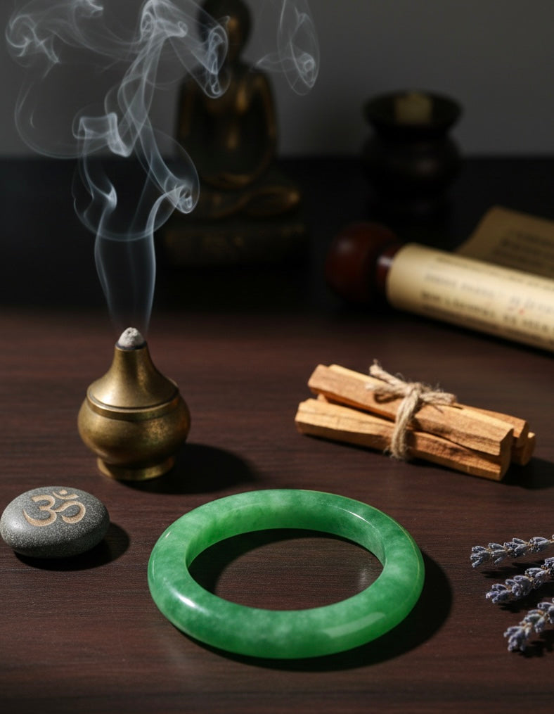 Jade Sacred Balance Band Ring - Unisex