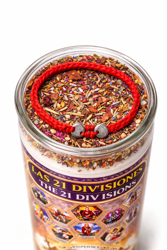 Las 21 Divisiones 7-Day Ritual Candle Set with Protection Bracelet & Sacred Herbs for Spiritual Protection and Cleansing
