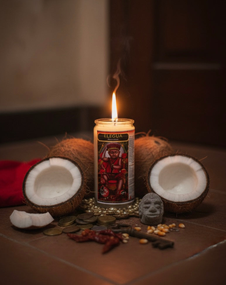 Elegua 3-Day Ritual Candle For Guidance Opening Roads & Spiritual Alignment