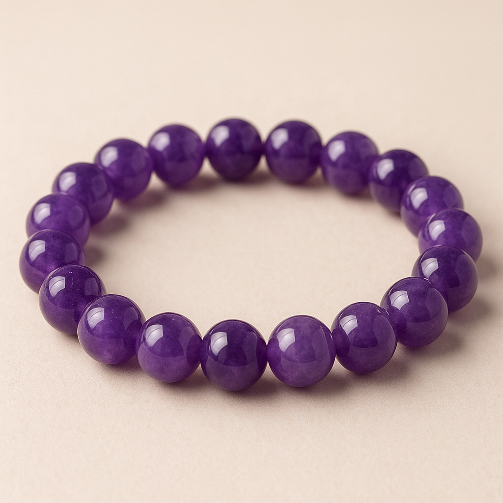 Amethyst Calming & Inner Peace Healing Bracelet 8mm Crystal Beads for Stress Relief and Emotional Balance