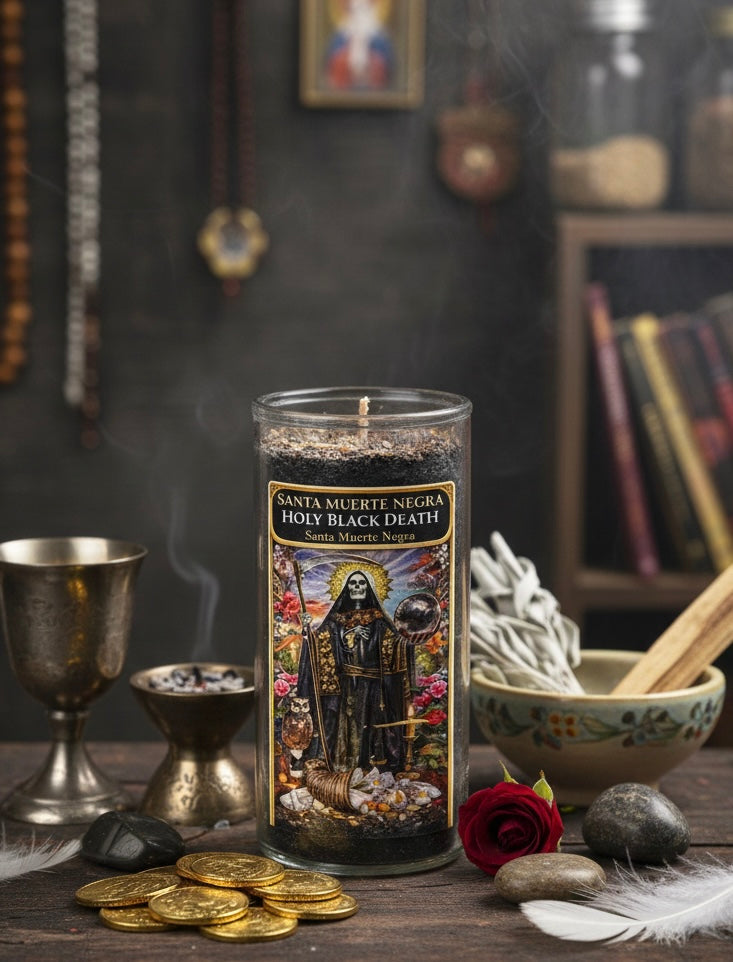 Santa Muerte Negra 3-Day Ritual Candle for Protection & Spiritual Boundaries
