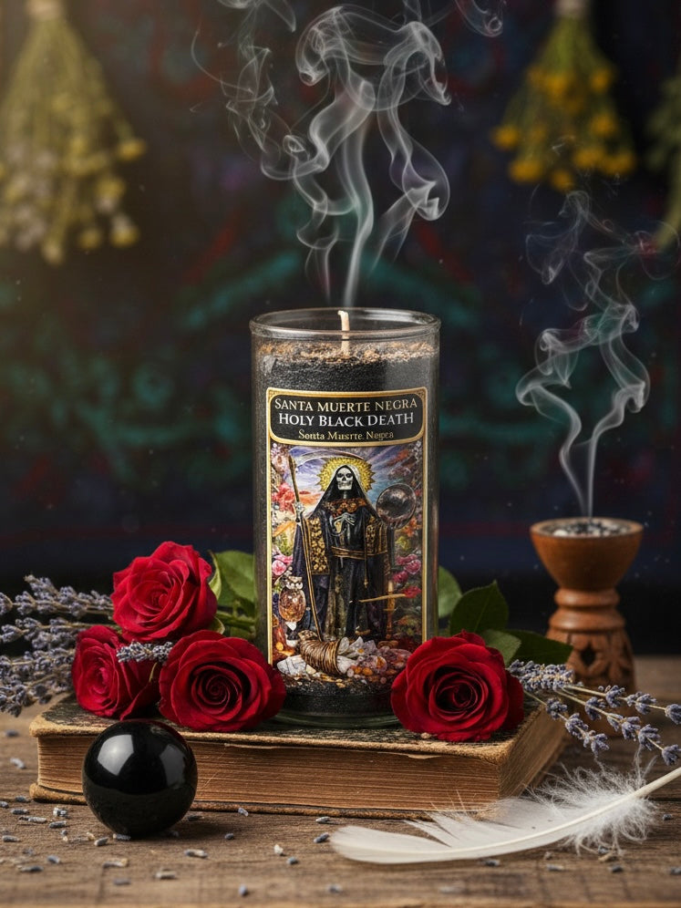 Santa Muerte Negra 3-Day Ritual Candle for Protection & Spiritual Boundaries