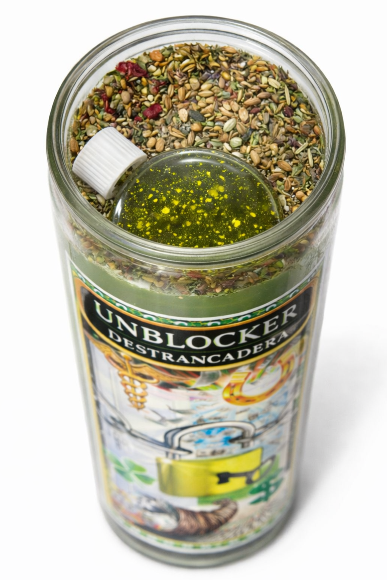 Financial Unblocker 7-Day Candle Ritual Set with Prosperity Oil & Herbs for Prosperity Energy & Financial Breakthrough