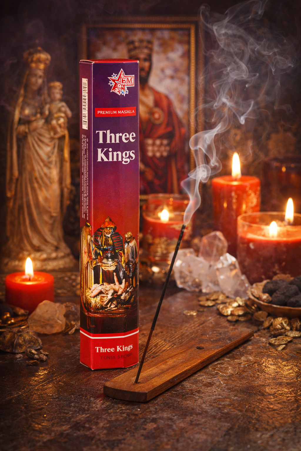 Three Kings Intention Incense – Frankincense, Myrrh & Spiritual Cleansing & Focus (20 Sticks)