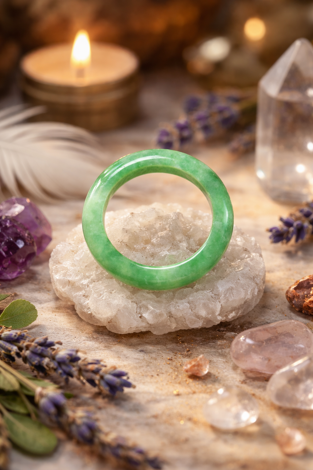 Jade Sacred Balance Band Ring - Unisex