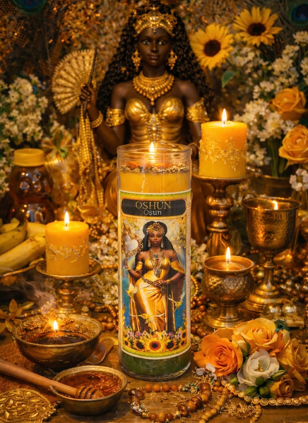 7-Day Oshun Complete Candle Ritual Set