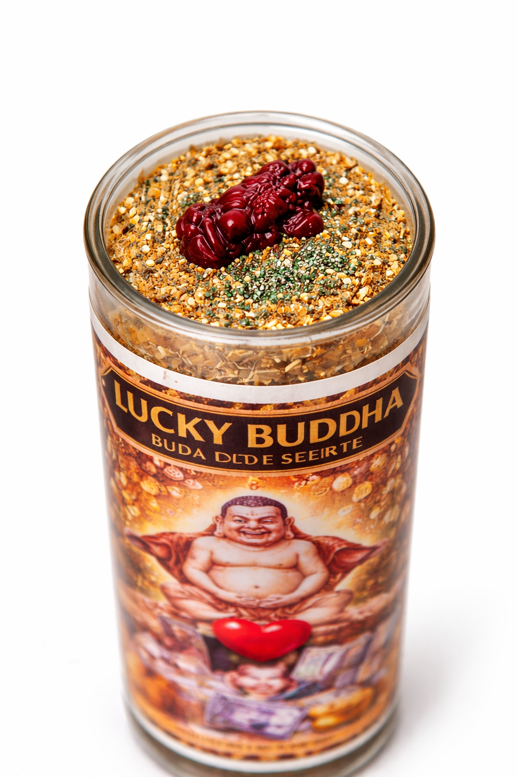 Lucky Buddha 7-Day Candle Ritual Set for Prosperity with Herbs Buddha Statue for Luck Financial Growth and Business Success