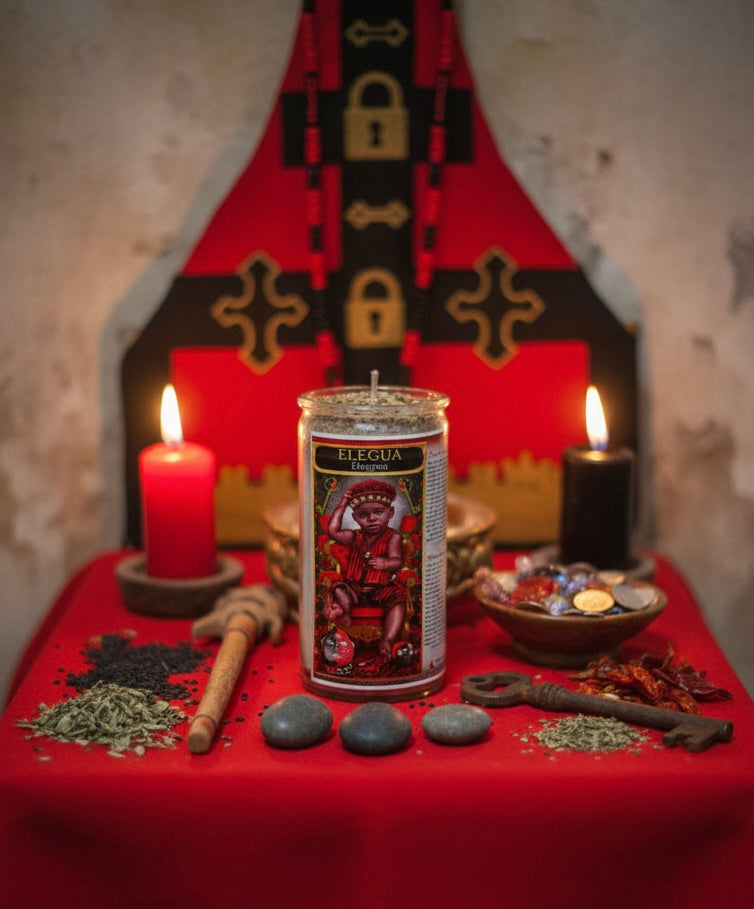 Elegua 3-Day Ritual Candle For Guidance Opening Roads & Spiritual Alignment