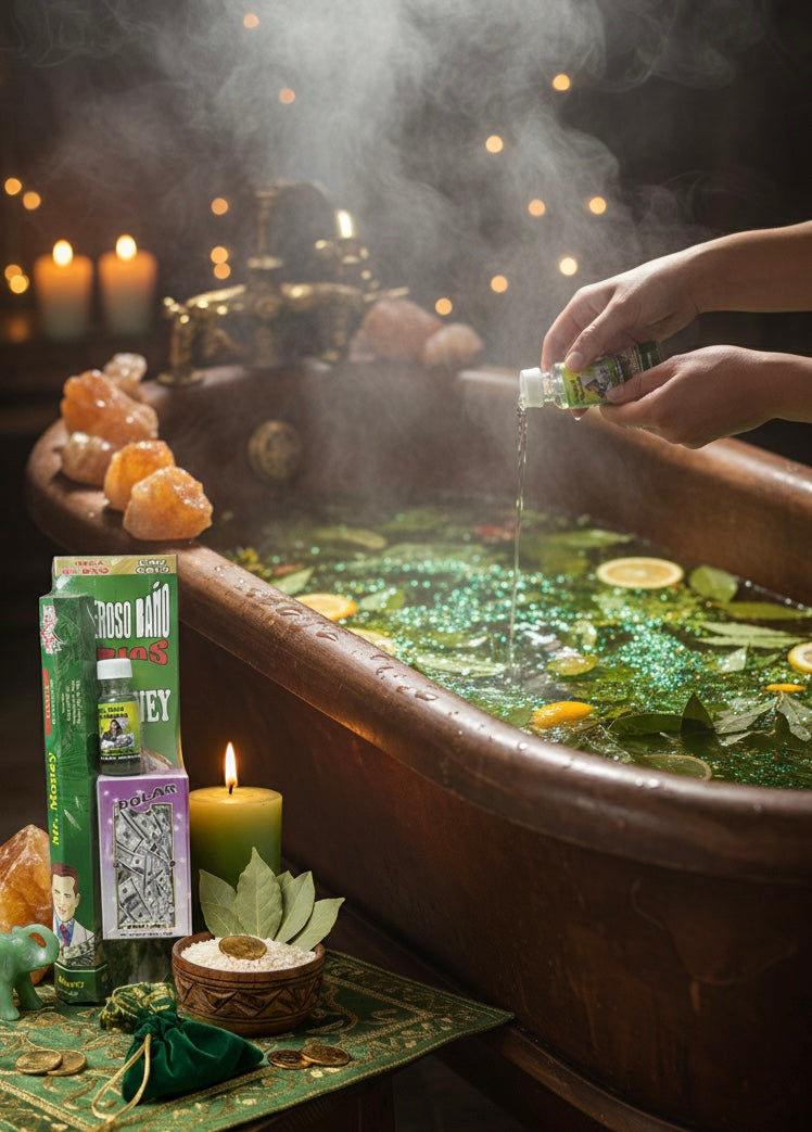 7-Day Mr. Money Wealth Ritual Bath Kit (Spiritual Bath, Bar Soap, Oil, Candle and Incense)