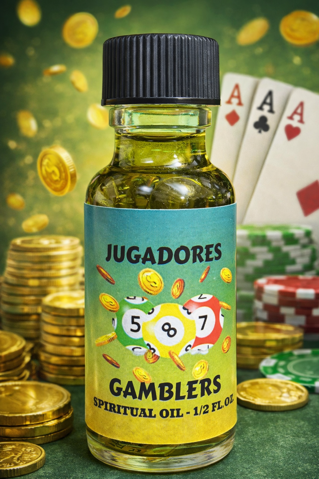 Gamblers Spiritual Oil – Luck, Favor & Intention Ritual Oil (½ fl oz)