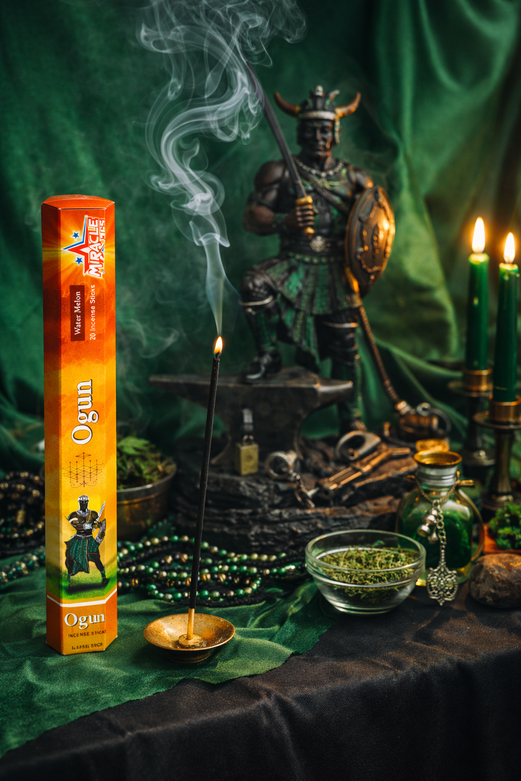 Ogun Ritual Incense Sticks Orisha God of Iron Strength & Protection Watermelon Scented