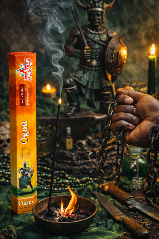 Ogun Ritual Incense Sticks Orisha God of Iron Strength & Protection Watermelon Scented