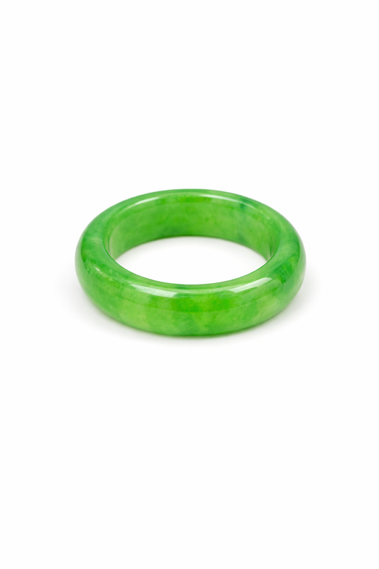 Burmese Jade Healing Crystal Ring - Unisex Band