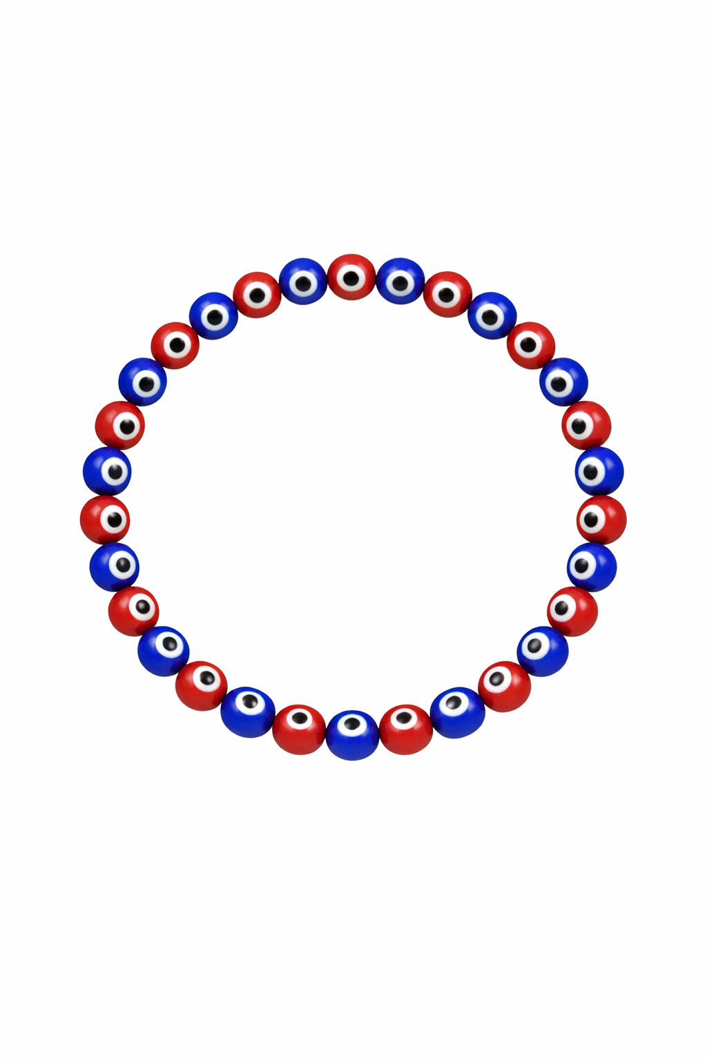 Dual Shield Evil Eye Protection Bracelet with Red and Blue Beads