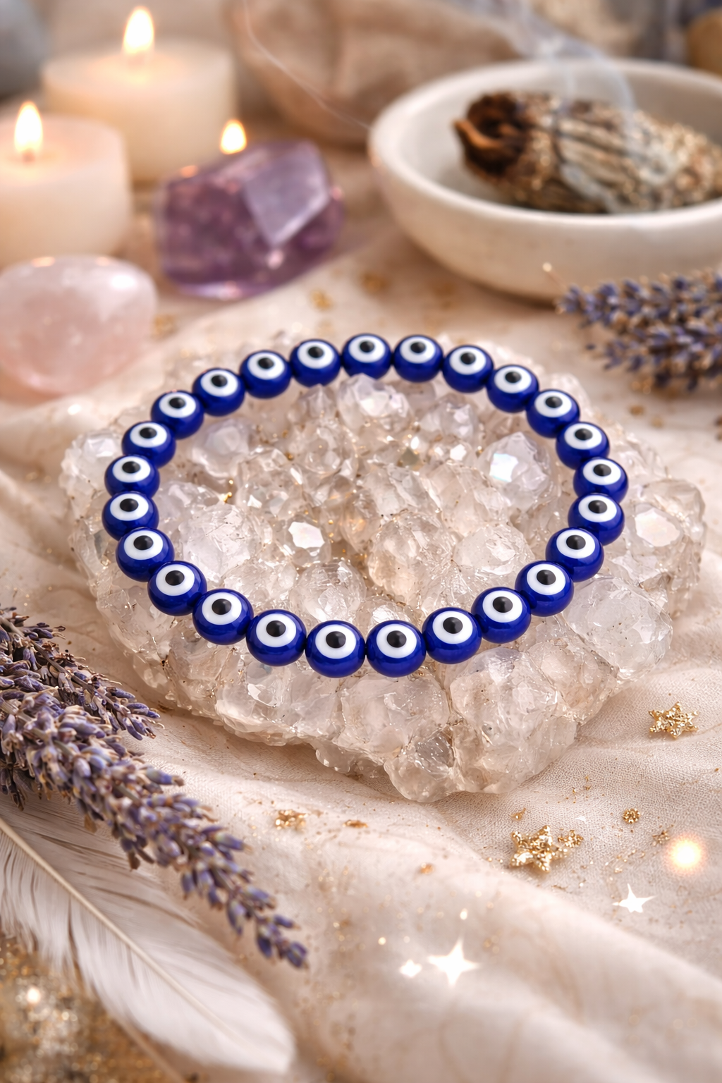 Blue Evil Eye Beaded Protection Bracelet