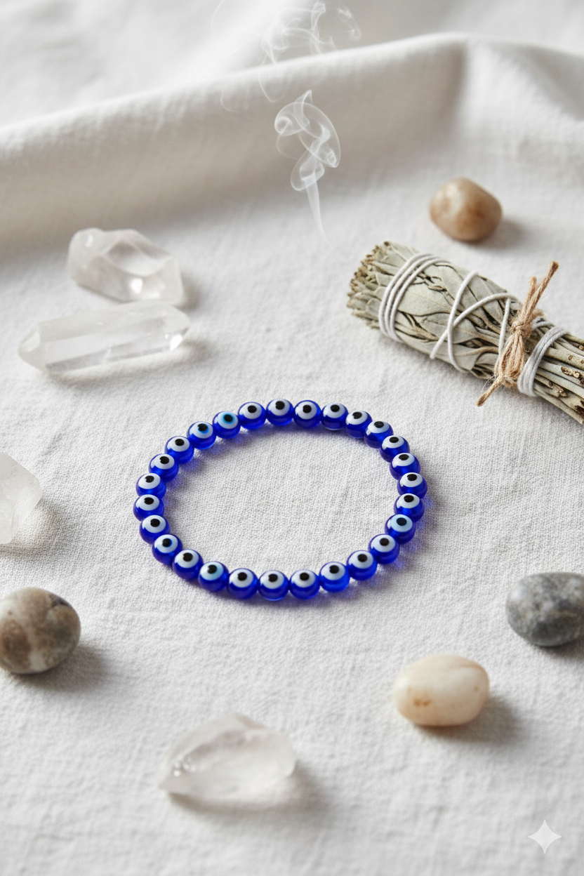 Blue Evil Eye Beaded Protection Bracelet